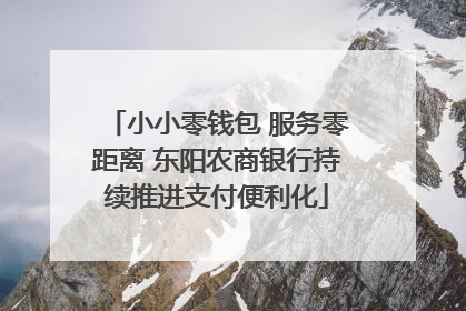小小零钱包 服务零距离 东阳农商银行持续推进支付便利化