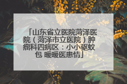 山东省立医院菏泽医院(菏泽市立医院)肿瘤科四病区:小小驱蚊包 暖暖医患情
