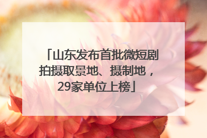 山东发布首批微短剧拍摄取景地、摄制地，29家单位上榜