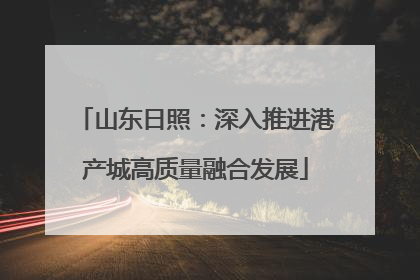山东日照：深入推进港产城高质量融合发展
