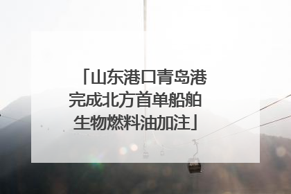 山东港口青岛港完成北方首单船舶生物燃料油加注