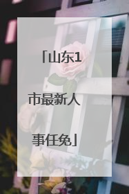 山东1市最新人事任免