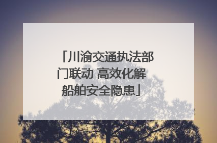 川渝交通执法部门联动 高效化解船舶安全隐患