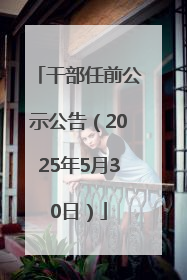 干部任前公示公告（2025年5月30日）