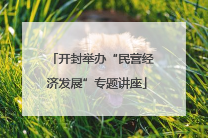 开封举办“民营经济发展”专题讲座