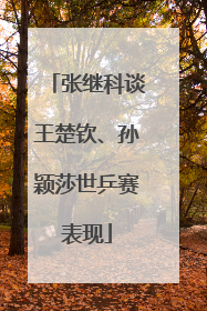 张继科谈王楚钦、孙颖莎世乒赛表现