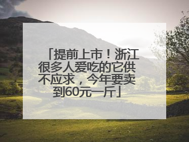 提前上市！浙江很多人爱吃的它供不应求，今年要卖到60元一斤