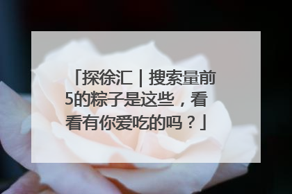 探徐汇｜搜索量前5的粽子是这些，看看有你爱吃的吗？
