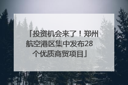 投资机会来了！郑州航空港区集中发布28个优质商贸项目