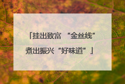 挂出致富 “金丝线” 煮出振兴“好味道”