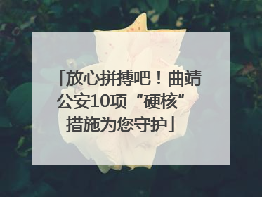 放心拼搏吧！曲靖公安10项“硬核”措施为您守护