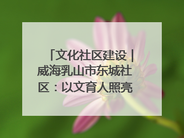 文化社区建设｜威海乳山市东城社区：以文育人照亮成长灯塔