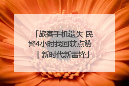 旅客手机遗失 民警4小时找回获点赞｜新时代新雷锋