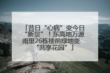 昔日“心病”变今日“新景”！东高地万源南里26栋楼前绿地变“共享花园”
