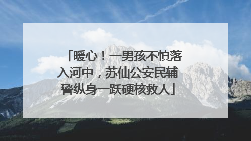 暖心！一男孩不慎落入河中，苏仙公安民辅警纵身一跃硬核救人