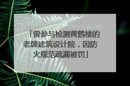 曾参与检测黄鹤楼的老牌建筑设计院，因防火规范疏漏被罚
