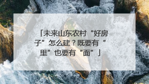 未来山东农村“好房子”怎么建？既要有“里”也要有“面”
