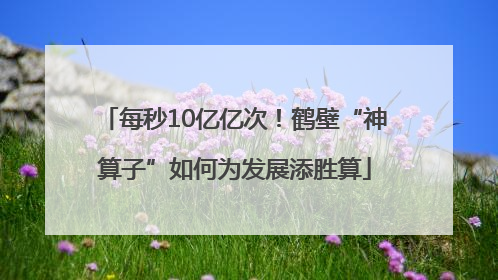 每秒10亿亿次！鹤壁“神算子”如何为发展添胜算