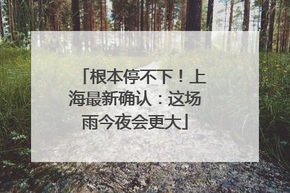 根本停不下！上海最新确认：这场雨今夜会更大