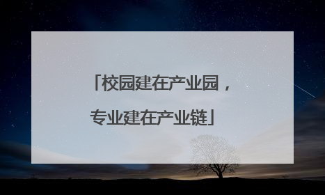校园建在产业园，专业建在产业链