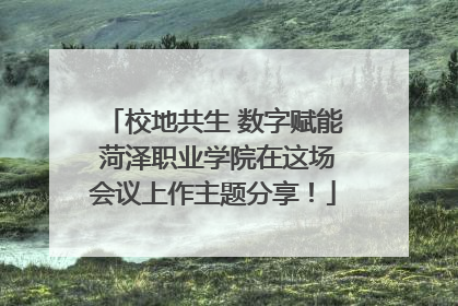 校地共生 数字赋能 菏泽职业学院在这场会议上作主题分享！
