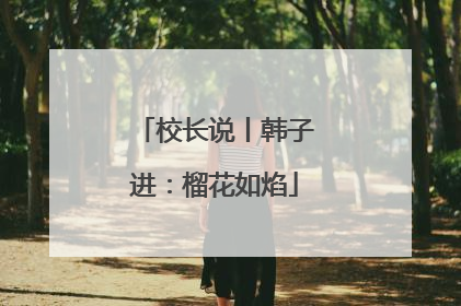 校长说丨韩子进：榴花如焰