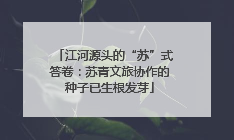 江河源头的“苏”式答卷：苏青文旅协作的种子已生根发芽