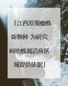 江西发现蜘蛛新物种 为研究呵叻蛛属适应区域提供依据