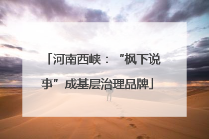 河南西峡：“枫下说事”成基层治理品牌
