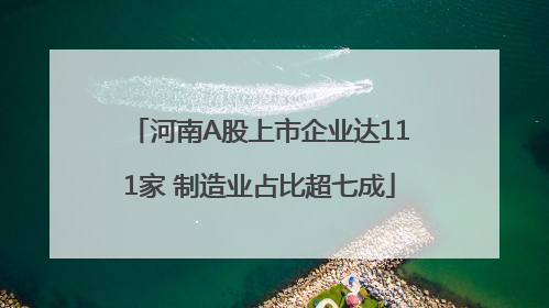 河南A股上市企业达111家 制造业占比超七成