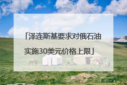 泽连斯基要求对俄石油实施30美元价格上限