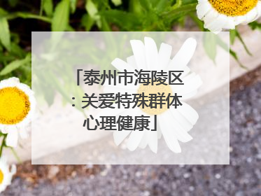 泰州市海陵区：关爱特殊群体心理健康