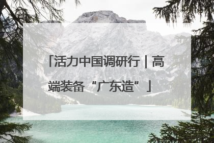 活力中国调研行｜高端装备“广东造”