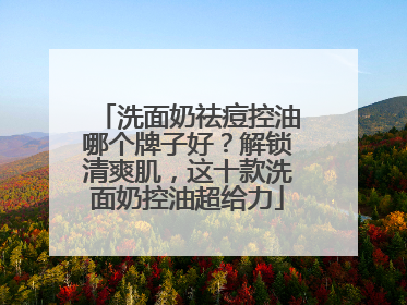 洗面奶祛痘控油哪个牌子好？解锁清爽肌，这十款洗面奶控油超给力