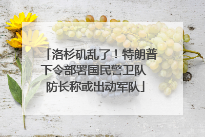 洛杉矶乱了！特朗普下令部署国民警卫队 防长称或出动军队