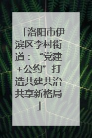 洛阳市伊滨区李村街道：“党建+公约”打造共建共治共享新格局