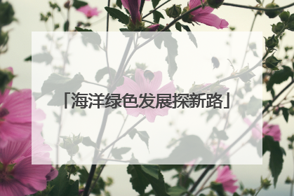 海洋绿色发展探新路