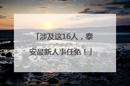 涉及这16人，泰安最新人事任免！