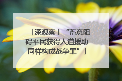 深观察丨“蓄意阻碍平民获得人道援助同样构成战争罪”