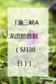 渝三峡A龙虎榜数据（5月30日）