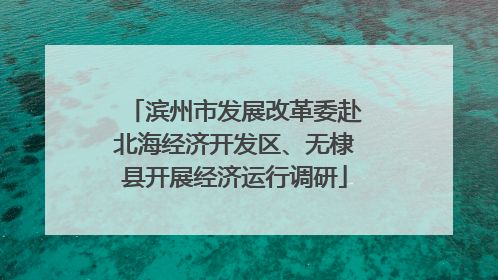 滨州市发展改革委赴北海经济开发区、无棣县开展经济运行调研