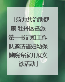 菏力共治助健康 牡丹区省派第一书记和工作队邀请省妇幼保健院专家开展义诊活动