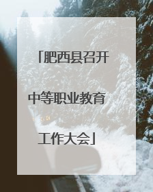 肥西县召开中等职业教育工作大会