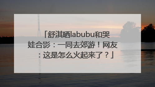舒淇晒labubu和哭娃合影：一同去郊游！网友：这是怎么火起来了？