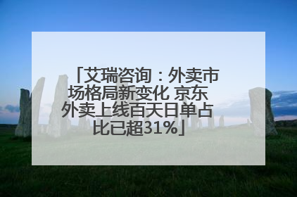 艾瑞咨询：外卖市场格局新变化 京东外卖上线百天日单占比已超31%