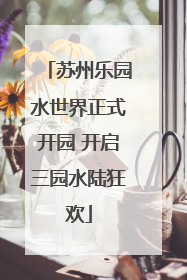 苏州乐园水世界正式开园 开启三园水陆狂欢