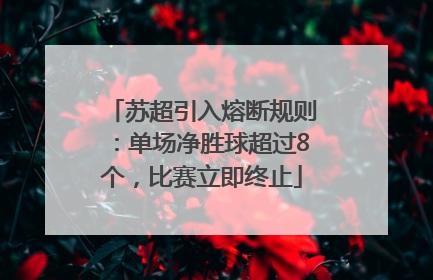 苏超引入熔断规则：单场净胜球超过8个，比赛立即终止