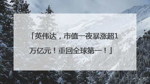 英伟达，市值一夜暴涨超1万亿元！重回全球第一！