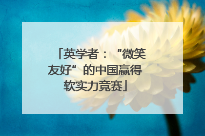 英学者：“微笑友好”的中国赢得软实力竞赛