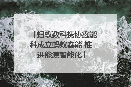 蚂蚁数科携协鑫能科成立蚂蚁鑫能 推进能源智能化